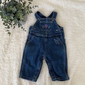 Carhartt Girl’s Overalls Embroidered Flowers 9mon